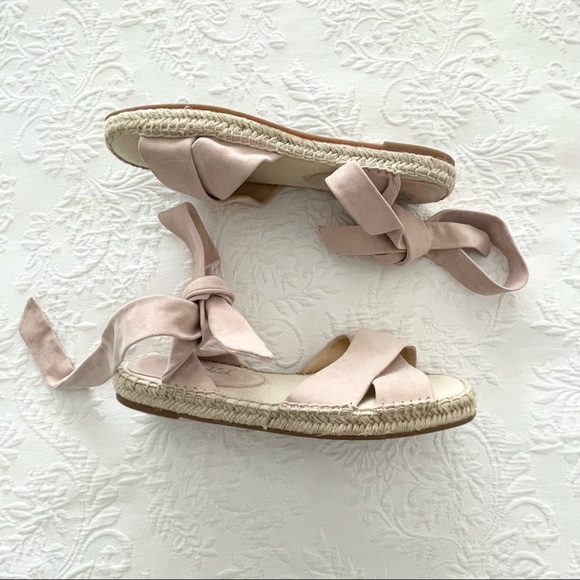 Lulus Splendid Tereza Blush Suede Leather Lace-Up Espadrille Sandals - Picture 6 of 11